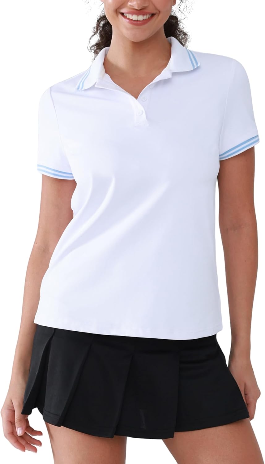 618Hly6lfKL._AC_SL1500_.jpg Women's Quick-Dry Short-Sleeve Golf Polo Shirt - Image 1
