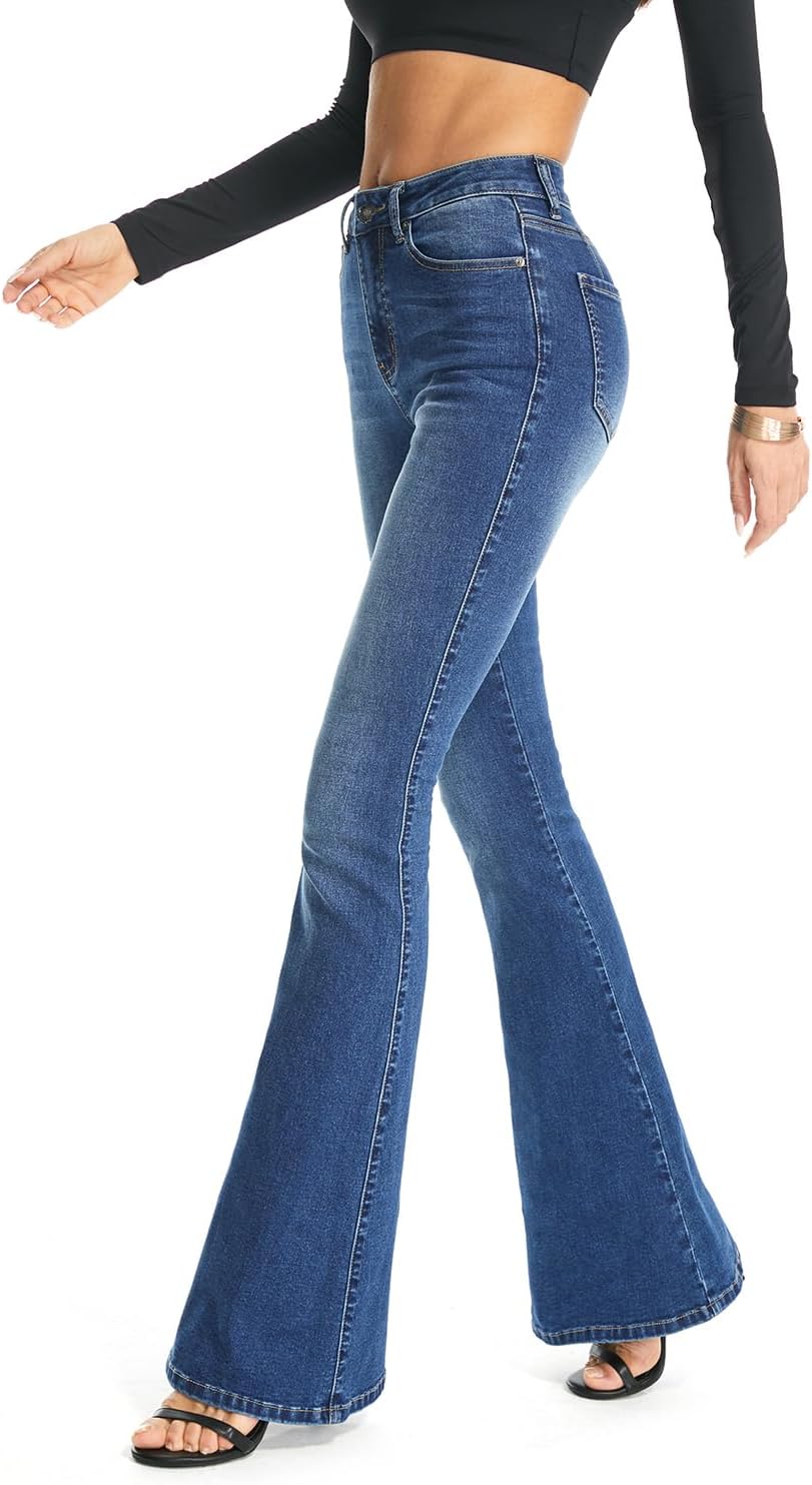 61Z2f7ZhGL._AC_SL1500_.jpg Women's Slim-Fit Stretchy Bootcut/Slight Flare Jeans - Image 1