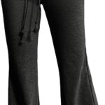 Women's High-Waisted Drawstring Wide-Leg Athletic Flare Pants