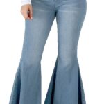 Women's High-Waisted Distressed Slim-Fit Flare Jeans