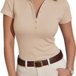 Women's Business-Casual V-Neck Polo Shirt
