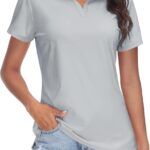 Women's V-Neck Sun-Protective Quick-Dry Short-Sleeve Golf Polo