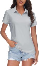 Women's V-Neck Sun-Protective Quick-Dry Short-Sleeve Golf Polo