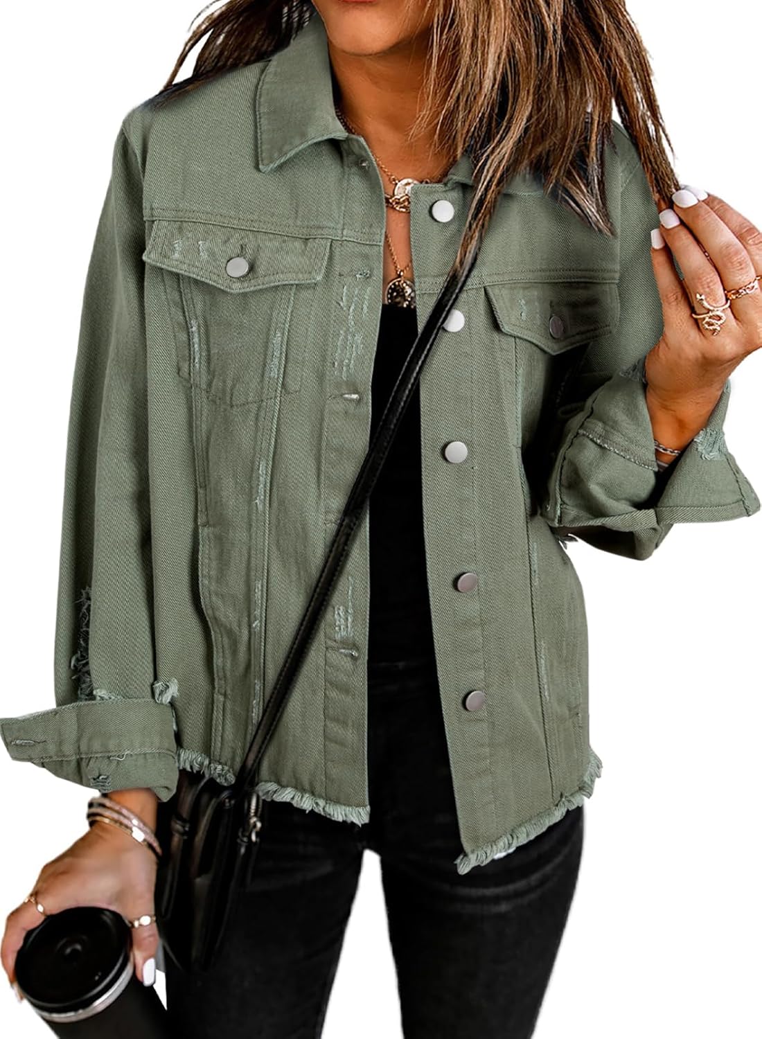 71NPmSda3L._AC_SL1500_.jpg Women's Washed Loose Boyfriend-Style Denim Jacket - Image 1