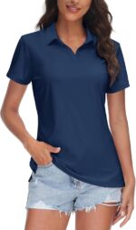 Women's Sun-Protective Quick-Dry V-Neck Collared Golf Polo