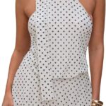 Polka-Dot Halter-Neck Backless A-Line Mini Dress—Party Style