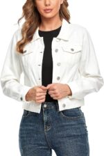 Women's Denim Jacket with Pockets and Buttons - Image 2
