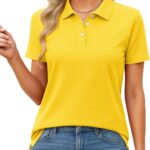 Women's Pure Cotton Collared 3-Button Short-Sleeve Polo